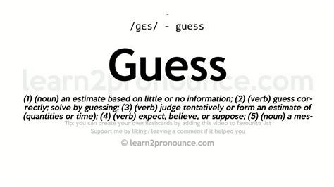 what's the meaning of guess